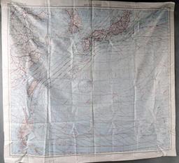 WWII JAPANESE FLAG KANJI & US ARMY CHINA SEA MAP