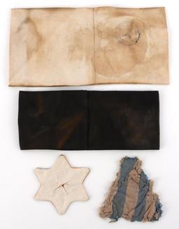 WWII GERMAN REICH JEWISH ARMBANDS & STAR PATCH