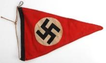 WWII GERMAN BLACK BUNTING NSDAP PENNANT