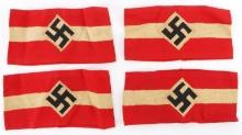4 WWII GERMAN REICH HITLER YOUTH ARMBANDS LOT