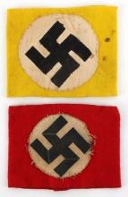 2 WWII GERMAN REICH NSDAP PARTY ARMBANDS LOT