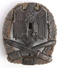 WWII GERMAN THIRD REICH GENERAL ASSAULT BADGE 75