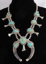 PHILIP MORSE NAVAJO SQUASH BLOSSOM NECKLACE