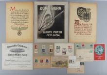 WWII GERMAN & U.S DOCUMENTS POSTER STAMPS