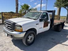 2000 FORD F-550XL DIESEL FLATBED TRUCK W/T R/K