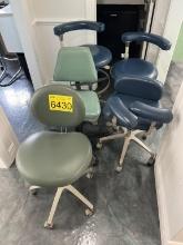 (5) ROLLING DENTAL CHAIRS