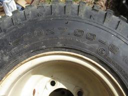 5 TIRES 20 X 7.00 -8 AND ONE TIRE NO RIM