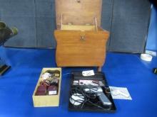 SHOE SHINE BOX W/ SHOE PRODUCTS