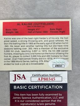 (2) Signed Baseball Cards - Carl Hubbell and Al Kaline - JSA