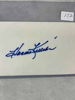 (5) Signed 3 x 5 Index Cards - Embree, Appling, Kell, Herman and Killebrew