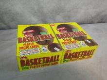 1990 Fleer basketball boxes (Two), EX, unopened