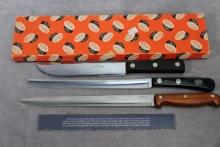 3 CASE KNIVES, RAZOR KNIFE, 231-7 CHROMIUM, CA223-10 STAINLESS