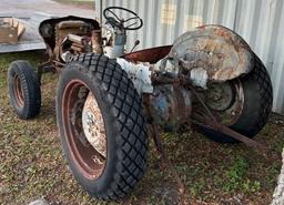 1960's vintage Ford Tractor Rat Rod.  Not running, most sheet metal missing.  Has a Jeep grill.  Bee