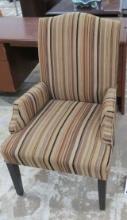 Brown Striped Cushioned Chair