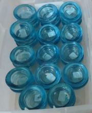 Lot of 32 Blue Glass Candle Holders
