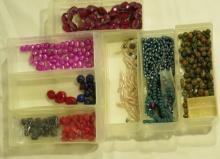 mixed cultured pearls, coral, and other beads