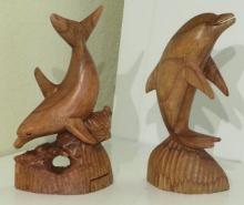 Wood Dolphin carvings 12"x 7"