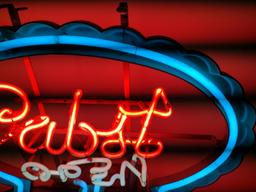 Pabst Blue Ribbon Open Neon Advertising Sign