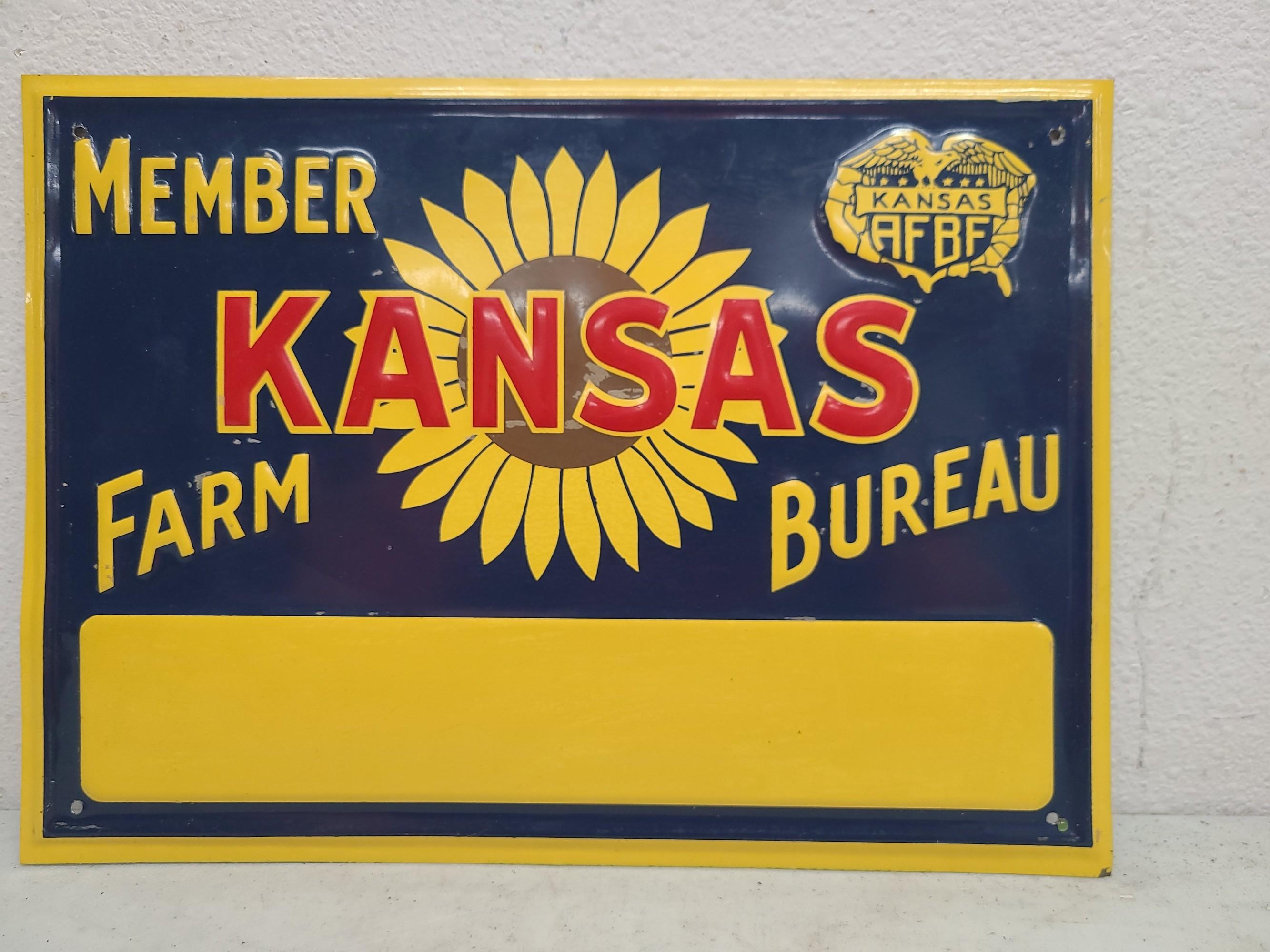 SST Embossed,  Kansas Farm Member Bureau Sign