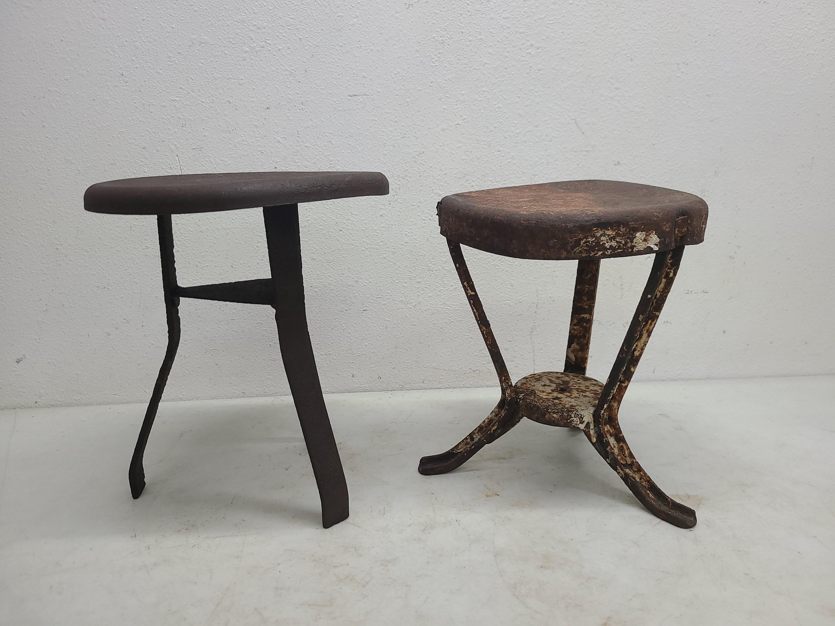 2x Metal Milking Stools