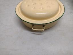 3 Enamelware Containers With Lids