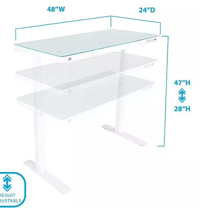 AirLIFT Electric Sit-Stand Desk with Tempered Glas