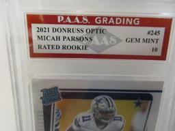 Micah Parsons Cowboys 2021 Donruss Optic Rated ROOKIE #245 graded PAAS Gem Mint 10