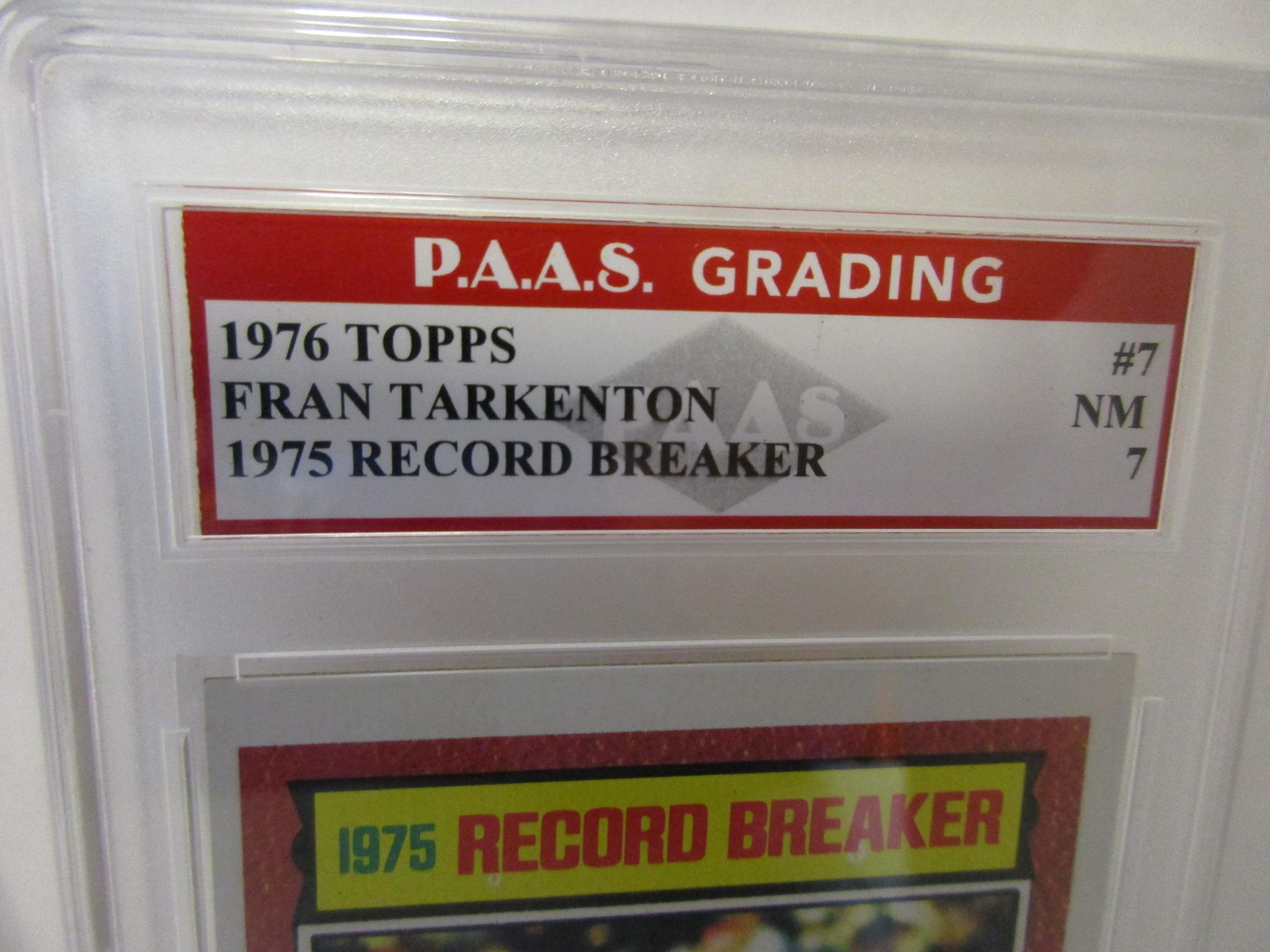 Fran Tarkenton Minnesota Vikings 1976 Topps 1975 Record Breaker #7 graded PAAS NM 7