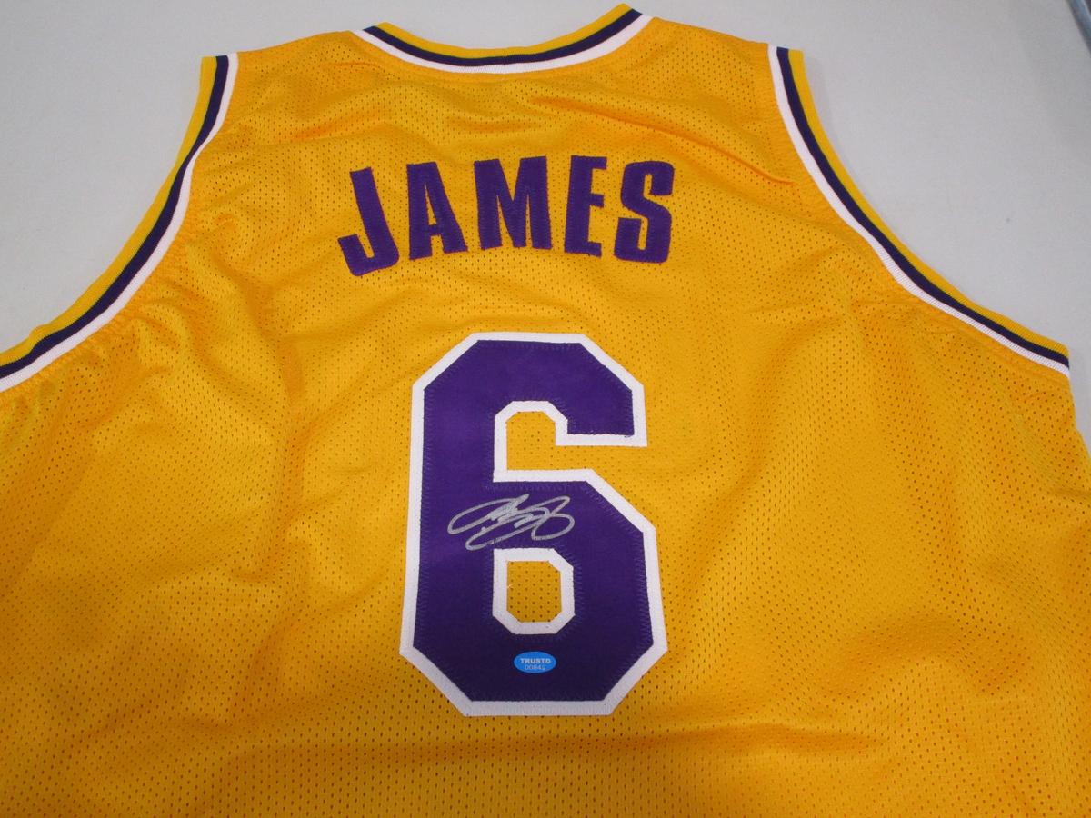 Lebron James of the LA Lakers signed autographed basketball jersey TAA COA 842