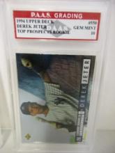 Derek Jeter NY Yankees 1994 Upper Deck Top Prospect ROOKIE #550 graded PAAS Gem Mint 10
