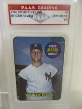 Roger Maris NY Yankees 1986 Sports Design #5 graded PAAS Gem Mint 9.5