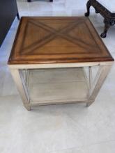 Light Oak End Table with Maple Top