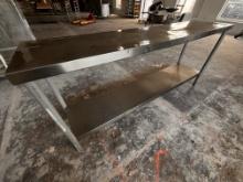 6' Stainless Steel "Slim Line" Table W/ Stainless Steel Under Shelf. This unit is 6' long and 20' wi