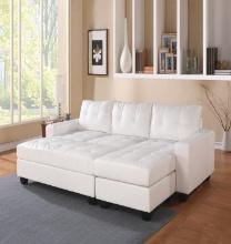 Acme Sectional Sofa w/Reversible Chaise and Ottoman in White Finish 51210