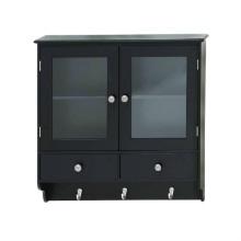 Traditional And Modern Inspired Sleek Wood Glass Wall Cabinet Home Decor