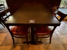(8) 48" x 30", (4) 48" x 36" Wood Dining Tables, (45) Ladder Back Cushioned Chairs, (6) High Chairs,