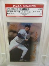 Derek Jeter Yankees 1996 Select Certified ROOKIE #100 graded PAAS Gem Mint 10