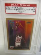 Michael Jordan Chicago Bulls 1990-91 Skybox #41 graded PAAS Gem Mint 10