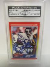 Lawrence Taylor of the NY Giants signed autographed slabbed sportscard PAAS Holo 732