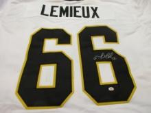 Mario Lemieux of the Pittsburgh Penguins signed autographed hockey jersey PAAS COA 042