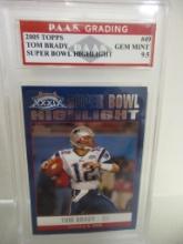 Tom Brady BNew England Patriots 2005 Topps Super Bowl Highlight #49 graded PAAS Gem Mint 9.5