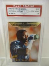Joey Galloway Seahawks 1995 Action Packed ROOKIE #102 graded PAAS Gem Mint 10