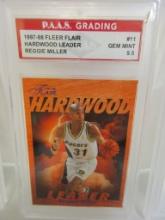 Reggie Miller Pacers 1997-98 Fleer Flair Hardwood Leader #11 graded PAAS Gem Mint 9.5