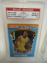 Magic Johnson LA Lakers 1990 Fler All Stars #4/12 graded PAAS NM-Mint+ 8.5