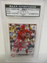 Joey Votto of the Cincinnati Reds signed autographed slabbed sportscard PAAS Holo 137