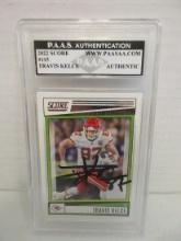 Travis Kelce of the KC Chiefs signed autographed slabbed sportscard PAAS Holo 753