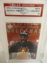 Michael Jordan Chicago Bulls 1998 Upper Deck #MJ70 graded PAAS Gem Mint 10