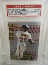 Barry Bonds SF Giants 1996 Stadium Club Bash and Burn #B&B2 graded PAAS Gem Mint 10