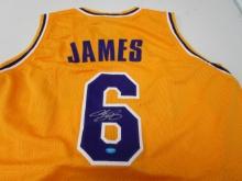 LeBron James of the LA Lakers signed autographed basketball jersey TAA COA 841