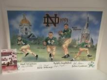 Lattner, Guglielmi, Worben, Heap Notre Dame signed autographed13x19 print JSACOA 192